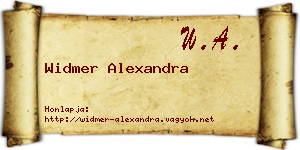 Widmer Alexandra névjegykártya